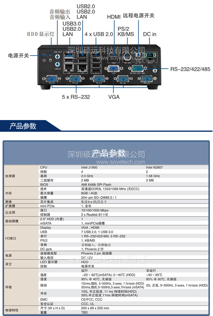 研華 AIMC-2000J-HDA1E 四核J1900模塊化無風(fēng)扇嵌入式原裝工控機(jī)