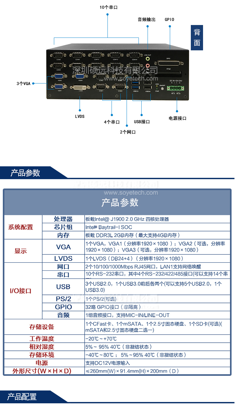 研祥低功耗無風(fēng)扇嵌入式整機(jī)ERC-1004B