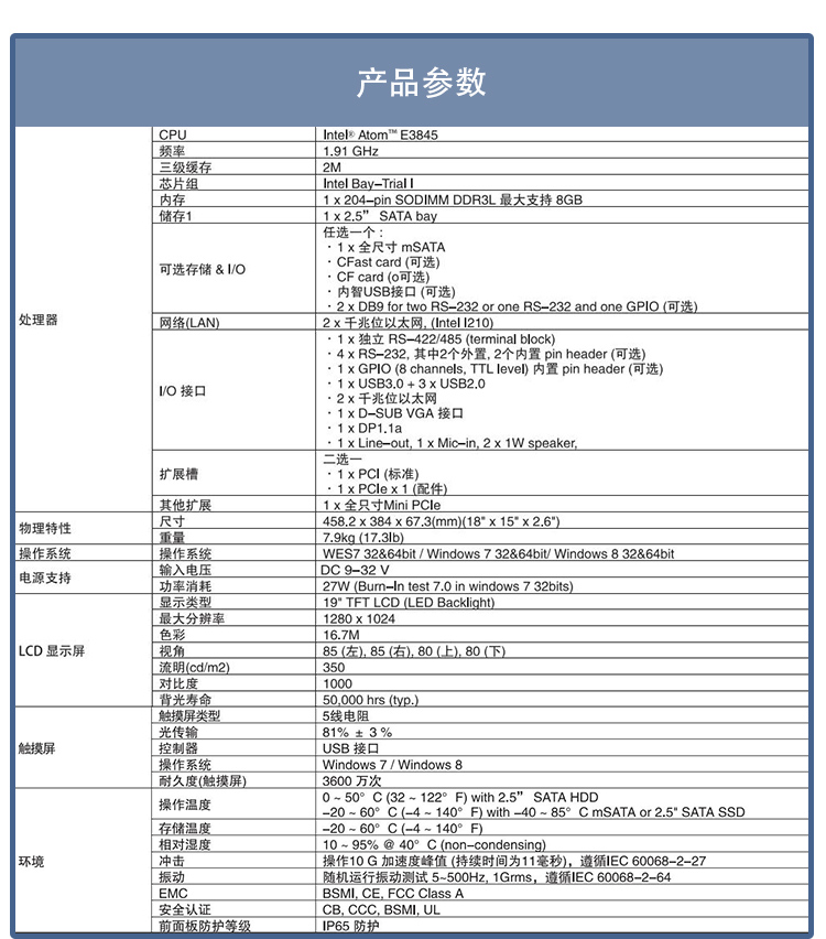 全新研華 嵌入式無風扇工業(yè)平板電腦 無噪音低功耗 PPC-3190