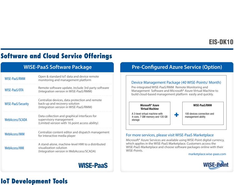 研華EIS-DK10 研華EIS-DK10，邊緣計(jì)算系統(tǒng)套件，包含整套物聯(lián)網(wǎng)設(shè)備，可快速實(shí)現(xiàn) IoT 實(shí)驗(yàn)環(huán)境搭建，幫助產(chǎn)品快速開發(fā)。
