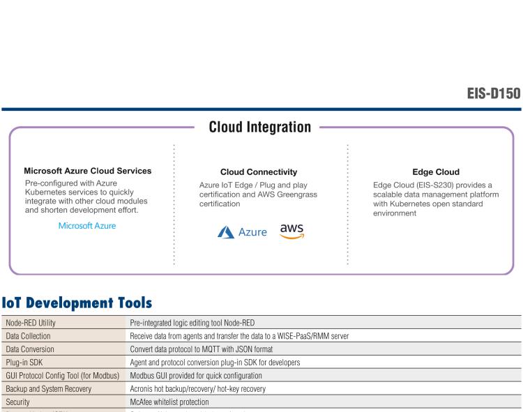 研華EIS-D150 研華EIS-D150，邊緣計算系統(tǒng)，支持Intel 第六代處理器，可選i3/i5/i7 CPU，最高支持 16 GB內(nèi)存，具備豐富擴展接口 2 x LAN，4 x COM，6 x USB等，同時還可以擴展 iDoor 和 ARK-Plus 模組增加更多的擴展能力，可以根據(jù)現(xiàn)場應用需求，靈活定制。