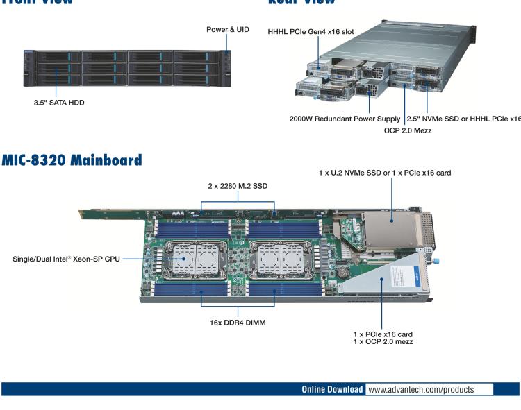 研華SKY-9232D3 2U 4Node Rackmount Server for Hyper-converged Infrastructure and Storage