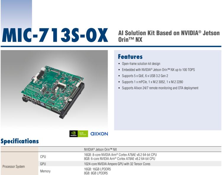 研華MIC-713S-OX AI Solution Kit Based on NVIDIA? Jetson Orin?