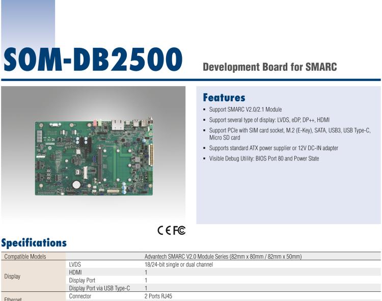 研華SOM-DB2500 SMARC 2.0 開(kāi)發(fā)板