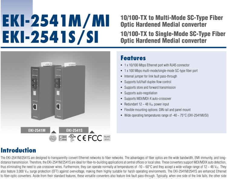 研華EKI-2541MI 工業(yè)級(jí)百兆多模光電轉(zhuǎn)換器