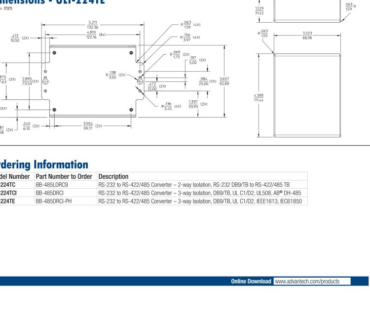 研華BB-485DRCI-PH ULI-224TE 重型工業(yè) RS-232 至 RS-422/485 隔離轉(zhuǎn)換器