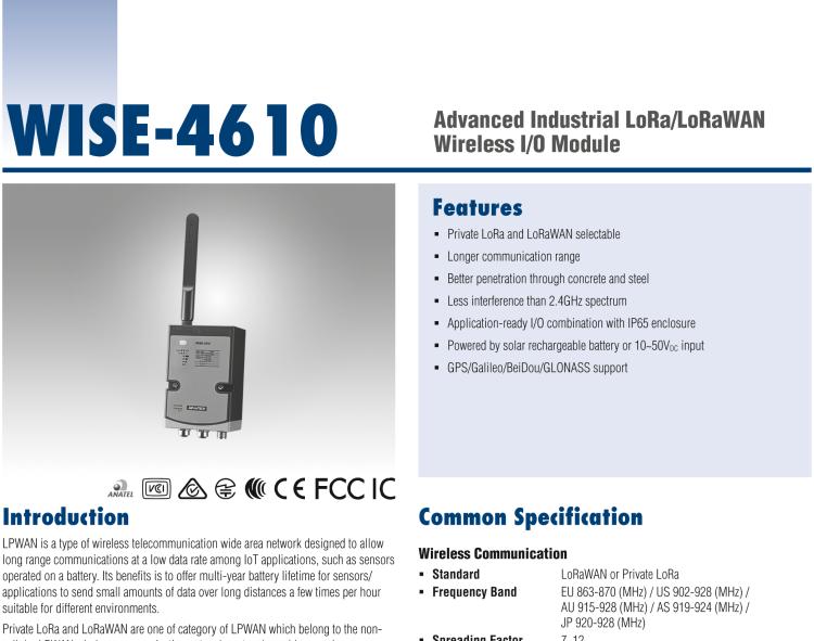 研華WISE-4610P Advanced LoRaWAN IoT Wireless Modular I/O