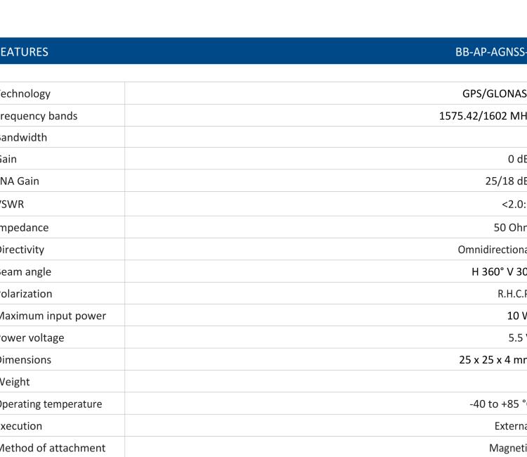 研華BB-AP-AGNSS-SMA Antenna GPS/GLONASS, Magnetic base, SMA-M