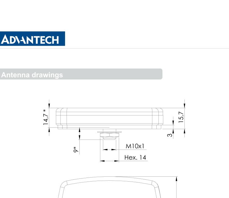 研華BB-2J6024BA-150 Cellular / LTE MIMO Screw Mount Antenna - low profile