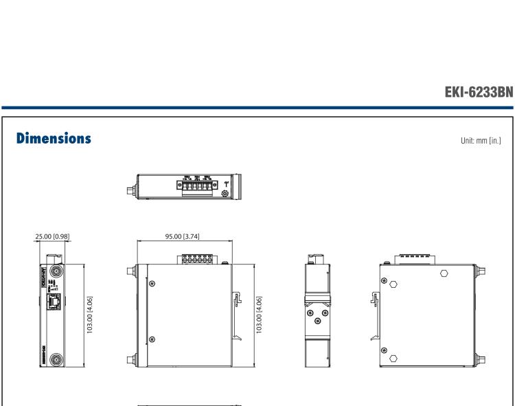 研華EKI-6233BN Fast Ethernet to 802.11 a/b/g/n WLAN Wi-Fi Client