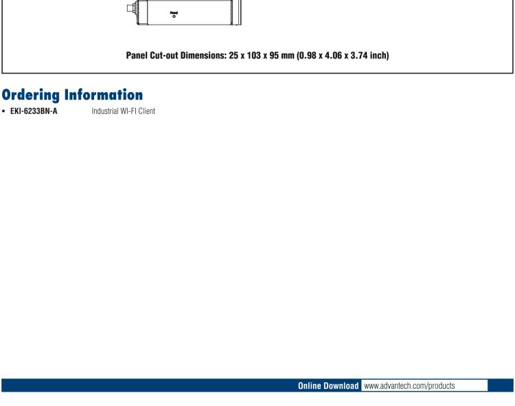 研華EKI-6233BN Fast Ethernet to 802.11 a/b/g/n WLAN Wi-Fi Client