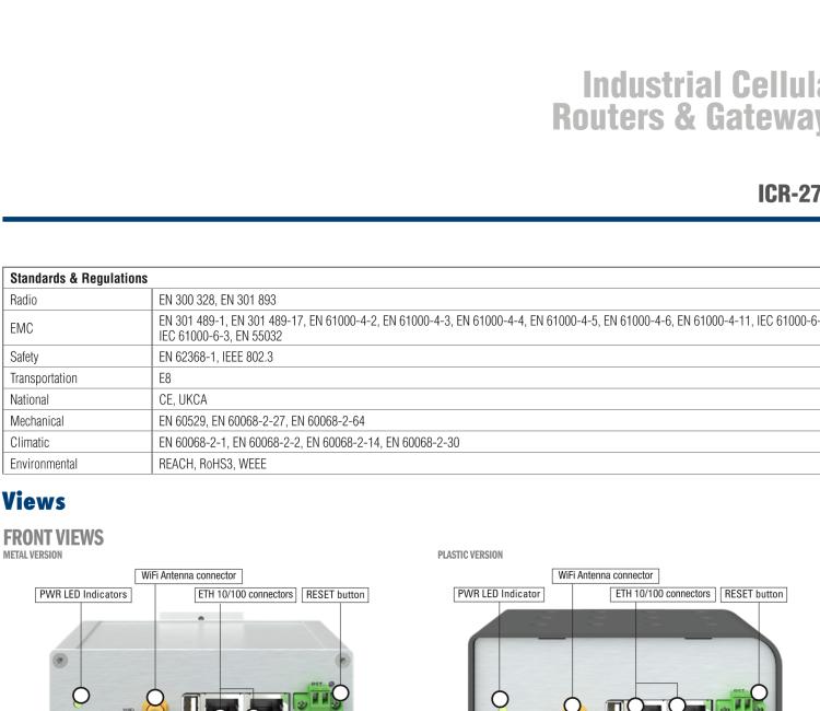 研華ICR-2701PA02 ICR-2700, EMEA, 2× ETH, USB, Plastic, UK Power Supply