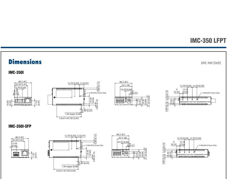 研華IMC-350-MM-A Mini Media Converter, 100Mbps, Multimode 1300nm, LFPT, 5km, SC