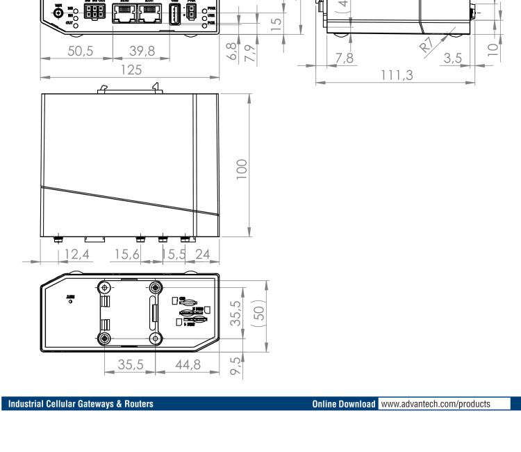 研華BB-SR31019420 SmartFlex, Global, 5x Ethernet, Wi-Fi, PoE PD, Metal, Without Accessories