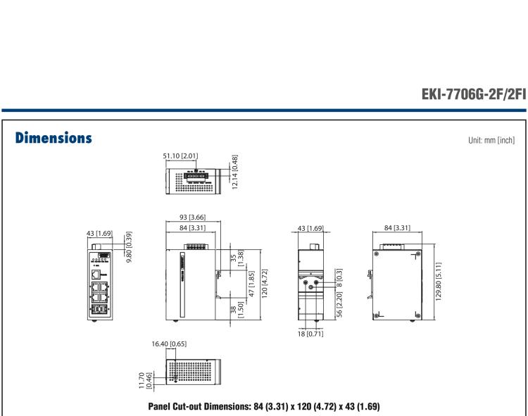 研華EKI-7706G-2FI 4GE+2G SFP網(wǎng)管型工業(yè)以太網(wǎng)交換機(jī)，-40～75℃