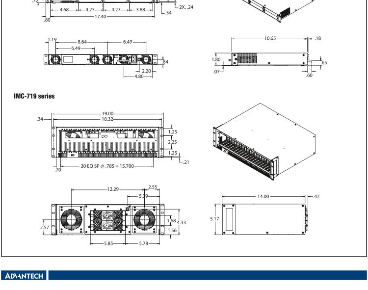 研華IMC-712I-DC Managed Hardened Modular 2-slot Media Converter Chassis, DC Power (also known as IE-MediaChassis 850-32106)