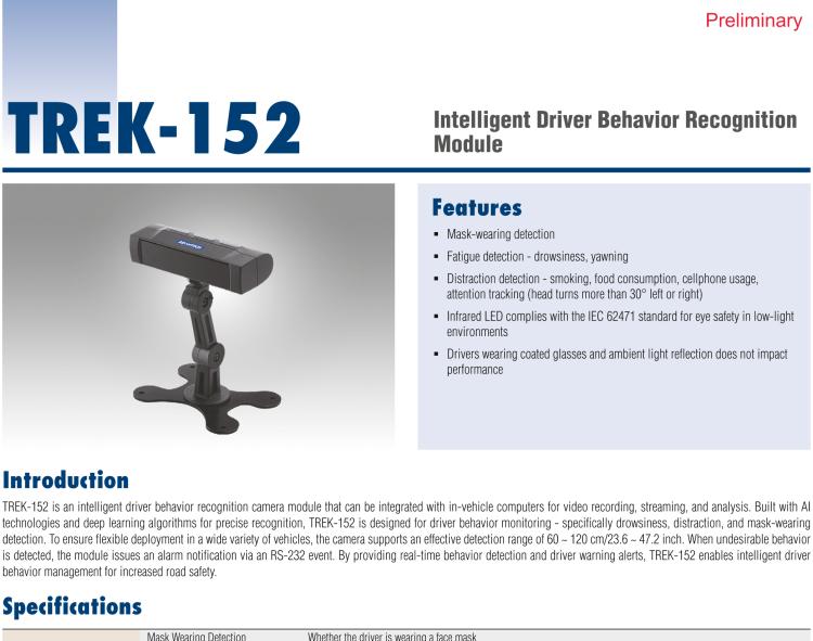 研華TREK-152 Intelligent Driver Monitoring System