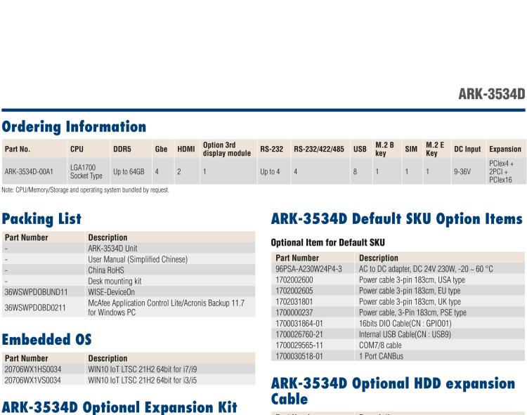 研華ARK-3534D 12th&13th Gen Intel? i3/i5/i7/i9 LGA1700 Expansion Fanless Box PC