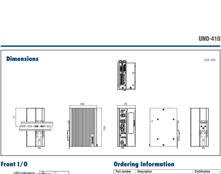 研華UNO-410 Explosion-Proof DIN-Rail Gateway with Intel? Atom? E3940