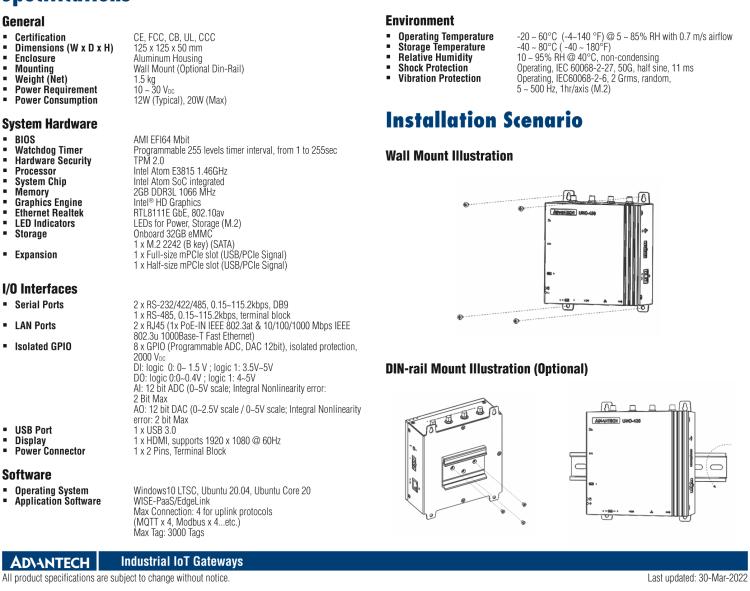 研華UNO-420 采用 Intel? Atom? E3815 的行業(yè)專用計(jì)算機(jī)