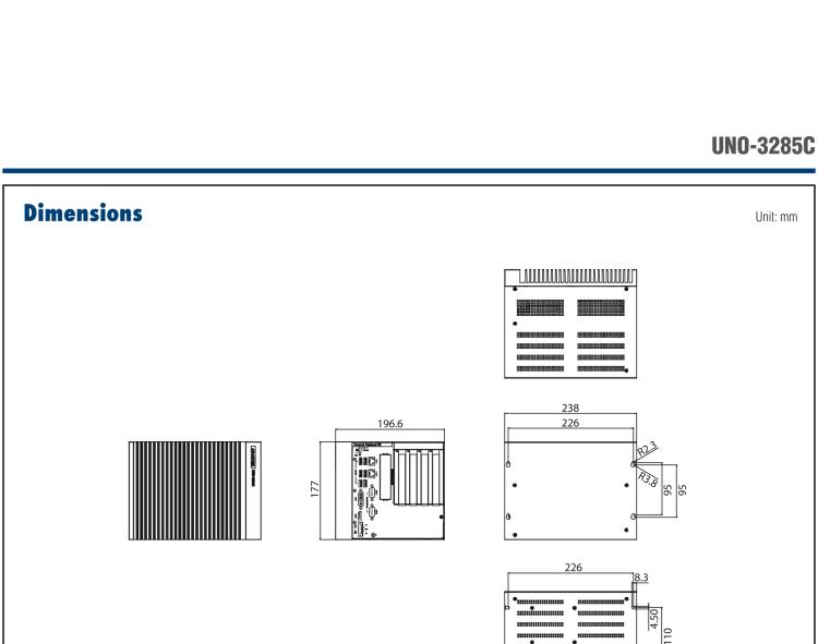 研華UNO-3285C 搭配Intel? Core?處理器，4×PCI(e) 擴展槽，2 x GbE, 2 x mPCIe, HDMI, DVI-I