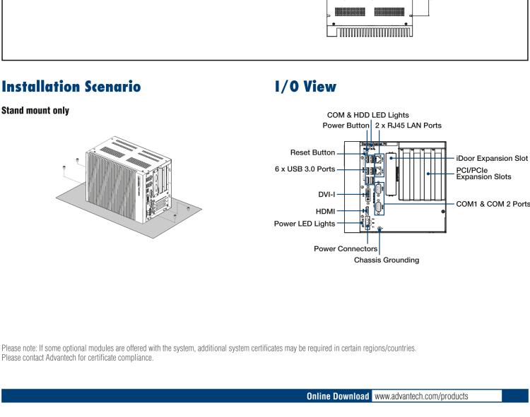 研華UNO-3285C 搭配Intel? Core?處理器，4×PCI(e) 擴展槽，2 x GbE, 2 x mPCIe, HDMI, DVI-I