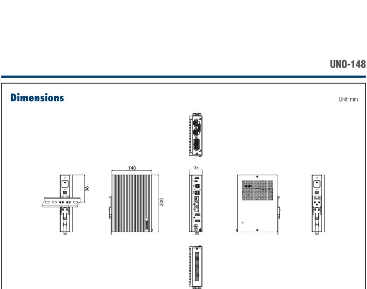 研華UNO-148 常規(guī)無風(fēng)扇DIN導(dǎo)軌控制器，采用第11代Intel? Core? i處理器