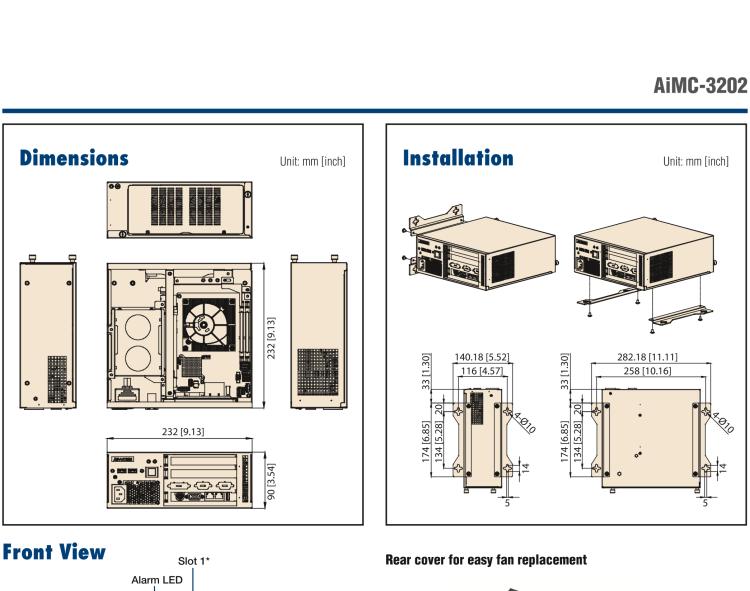 研華AIMC-3202 Micro Computer, Intel? Core? i7/i5/i3 CPU, H110, 2 Expansions, 250W 80Plus PSU