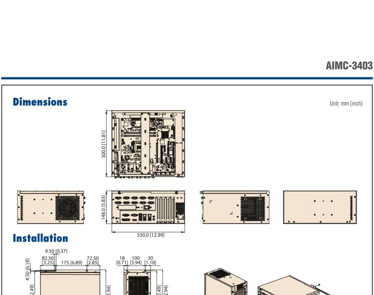 研華AIMC-3403 Front Access Micro Computer, Intel 6th/7th Gen Core i CPU (LGA1151),10 COM, 8 USB, and 4 Expansion slots