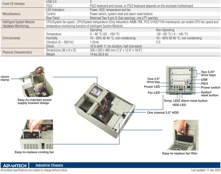 研華IPC-7220 桌面/墻壁安裝機箱，用于ATX母板