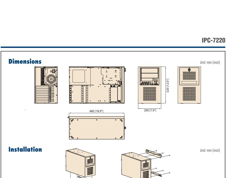 研華IPC-7220 桌面/墻壁安裝機箱，用于ATX母板