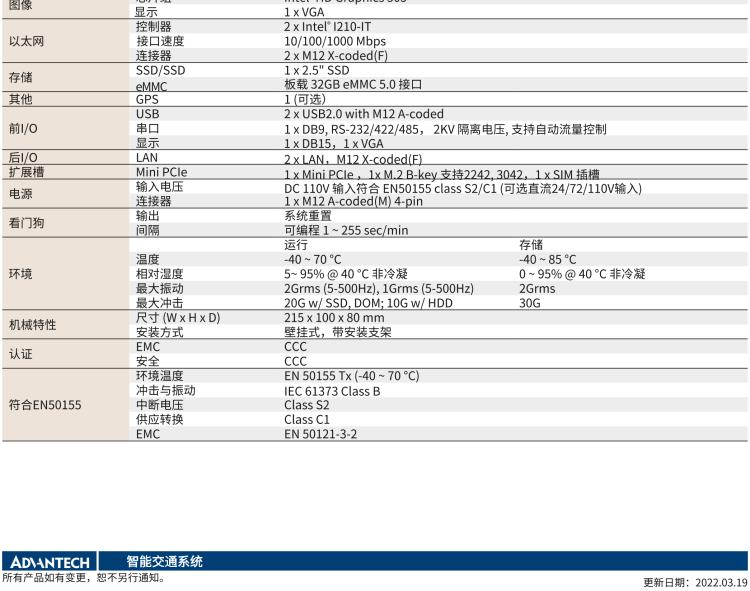 研華ITA-5512 Intel?Atom? E3950 無風(fēng)扇緊湊型系統(tǒng) 符合EN 50155 鐵路應(yīng)用產(chǎn)品