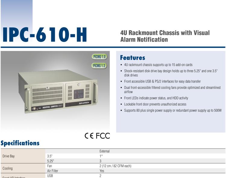 研華IPC-610-H 4U上架式機(jī)箱，支持LED指示 & 聲音警報(bào)通知