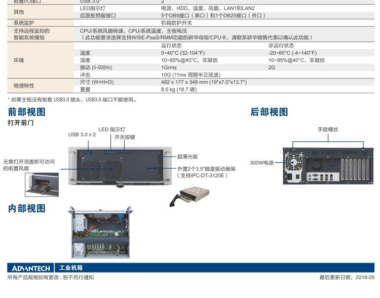 研華IPC-941 348mm深度緊湊型4U機架式機箱，支持ATX主板