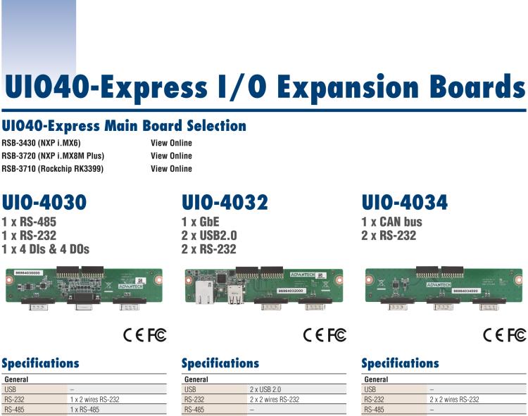 研華UIO-4030 UIO40-Express I/O 擴展卡，支持 1 2 wires RS-232, 1 RS-485 和 8 GPIO (-24~24V input level)