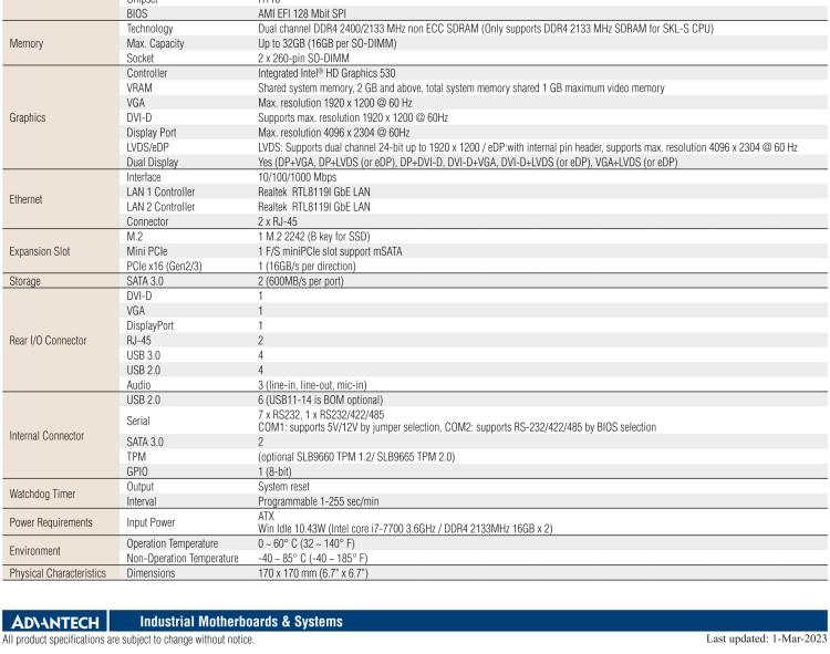 研華AIMB-205 適配Intel? 第6/7代 Core? i 處理器，搭載H110芯片組。高性價(jià)比，擁有豐富的擴(kuò)展接口，穩(wěn)定可靠。