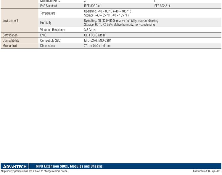 研華MIOe-PSE PoE IEEE 802.3af/at 15.4W/30W 供電設(shè)備（PSE）用于MIO單板電腦