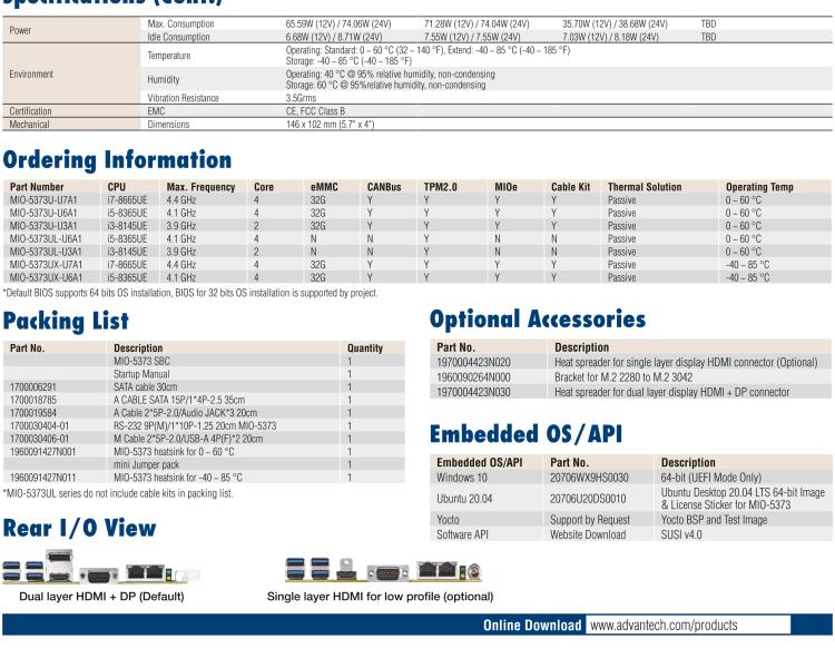 研華MIO-5373 第八代 Intel 低功耗高性能 超極本CPU 3.5寸嵌入式單板，性能提升40%