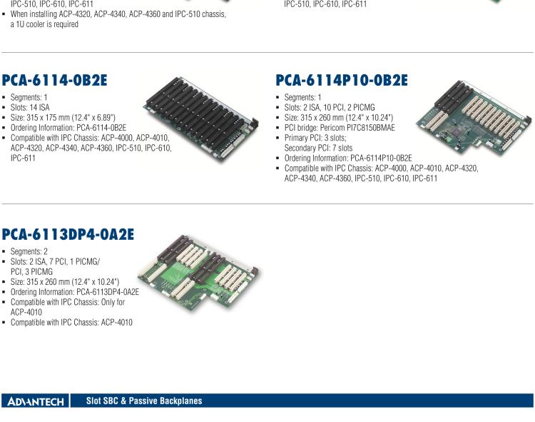 研華PCA-6105P4V-0B3E 5槽，2U高，4 PCI/1 PICMG