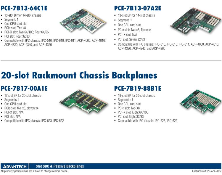 研華PCE-5B07 7-slot BP for 8-slot chassis