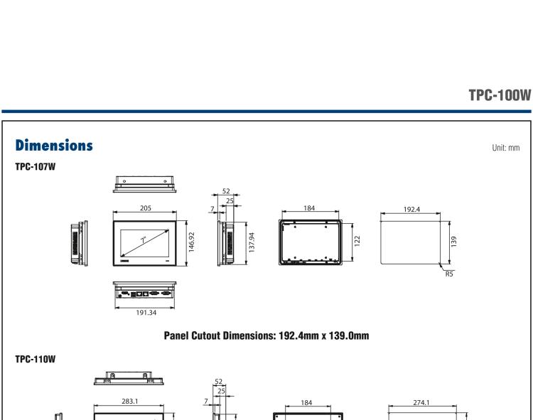 研華TPC-107W 7" Touch Panel Computer with ARM Cortex?-A53 Processor