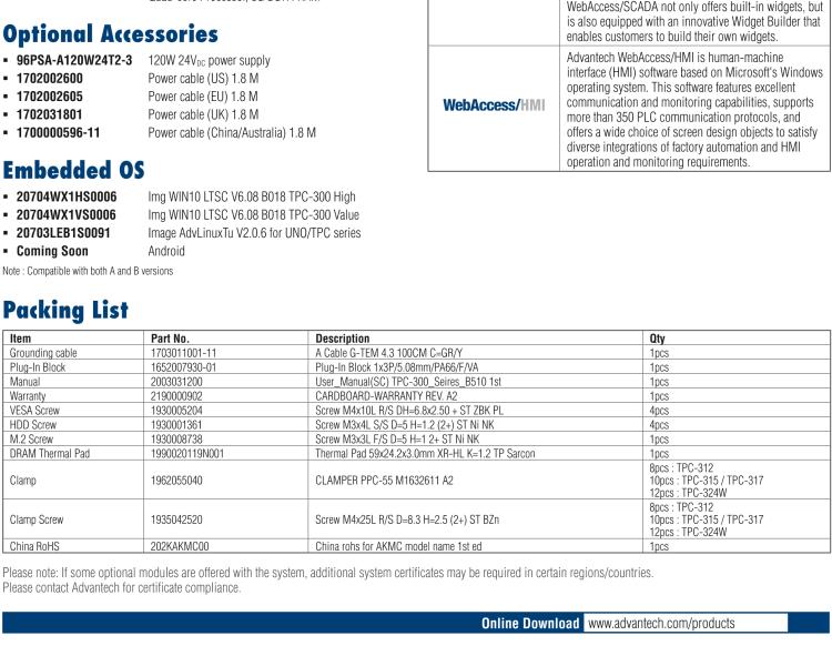 研華TPC-324W 8代Intel?Core? i3/ i5/ i7處理器24" FHD TFT LED LCD觸摸屏電腦，內(nèi)置8G DDR4 RAM