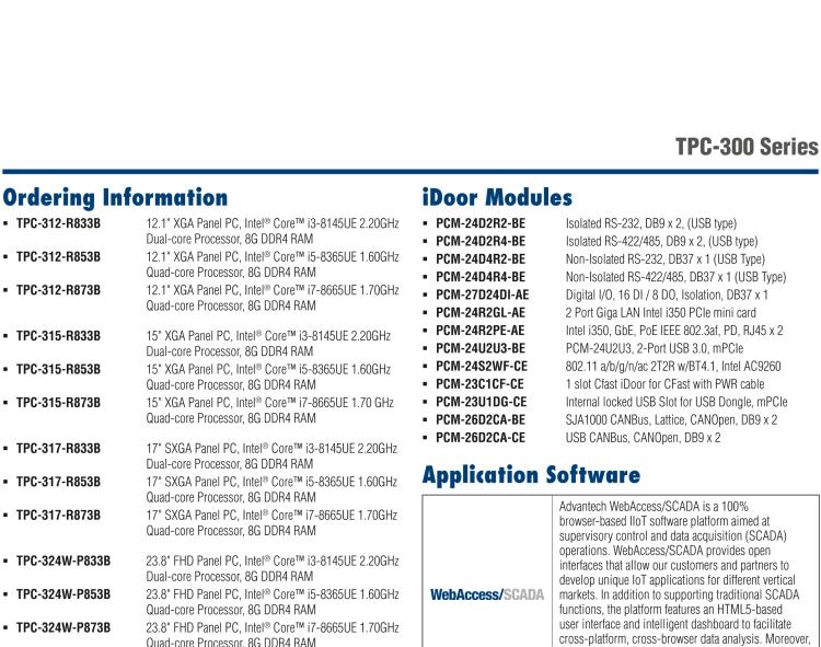 研華TPC-317 17" SXGA TFT LED LCD工業(yè)平板電腦，搭載第八代Intel?Core?i3/ i5/ i7處理器，內(nèi)置8G DDR4 RAM