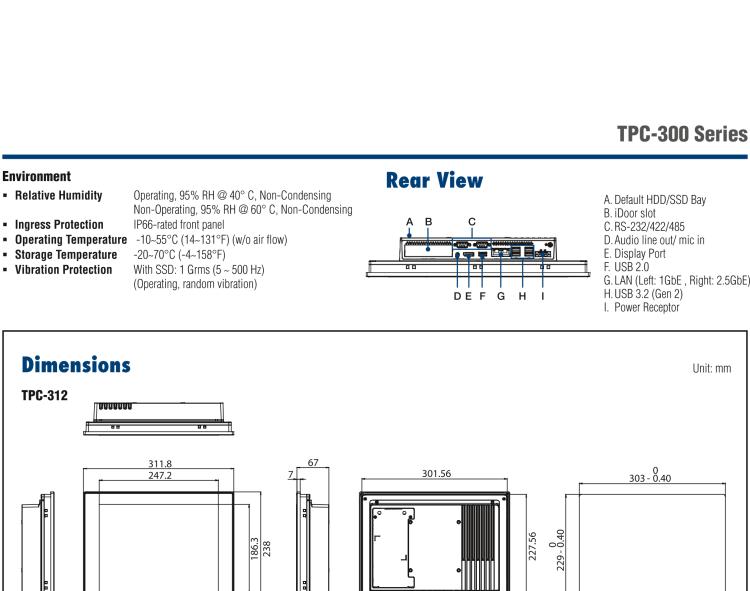 研華TPC-315 15英寸XGA TFT LED LCD觸摸屏電腦，搭載第八代Intel?Core? i3/ i5/ i7處理器，內(nèi)置8G DDR4 RAM