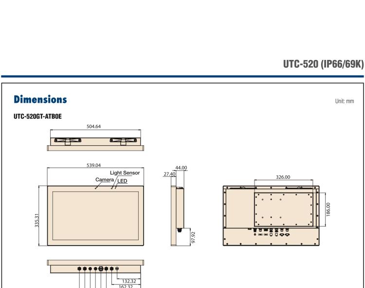 研華UTC-520JT 21.5" Ubiquitous Touch Computer (IP66&69K) with Intel? Celeron? J6412