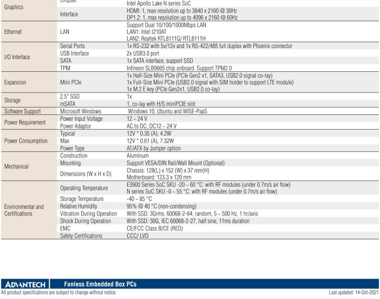 研華UTX-3117 低功耗，緊湊型，4G/WIFI/ BT/LoRa/NB IoT 物聯(lián)網(wǎng)邊緣智能網(wǎng)關(guān)