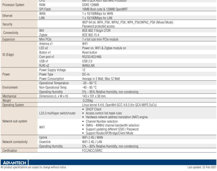 研華WISE-3270 研華EPD電子紙專用工業(yè)網關，以太網、 WIFI（AP）、4G/LTE，專為智能城市、工業(yè)4.2應用而設計。