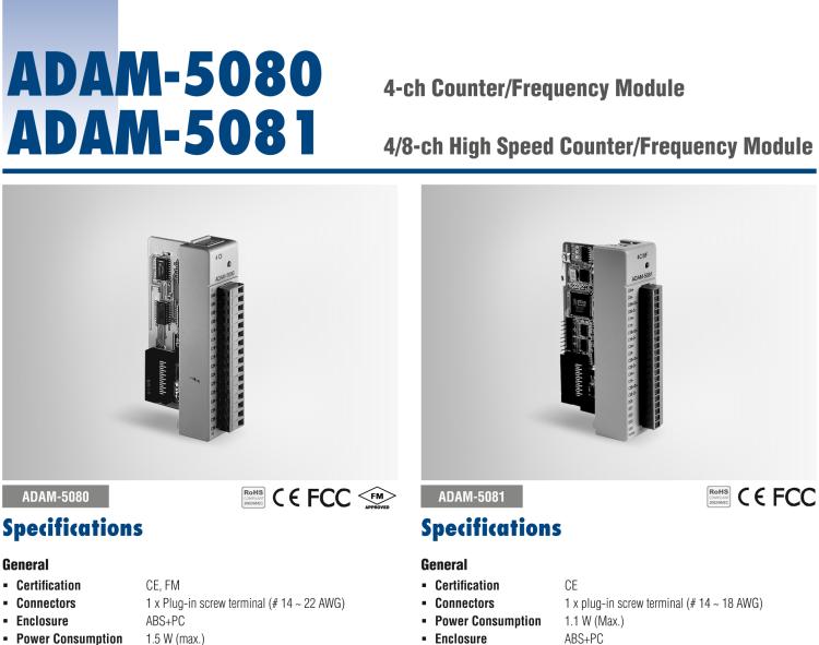 研華ADAM-5080 4通道計數(shù)器/頻率輸入模塊