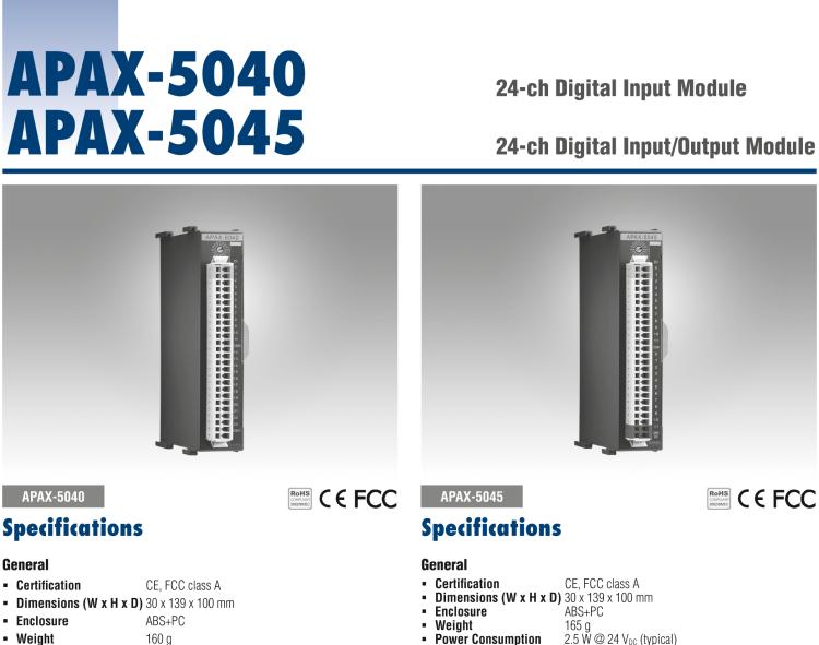 研華APAX-5045 24通道數(shù)字量輸入/輸出模塊