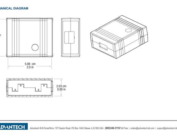 研華BB-UH401-2KV USB 2.0 2 kV隔離器，1端口，12 Mbps全速